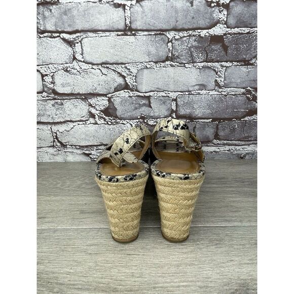 Coach Ferry Snake Embossed Platform Espadrilles Wedges Strap Sandals Women Sz 7B - Picture 4 of 16